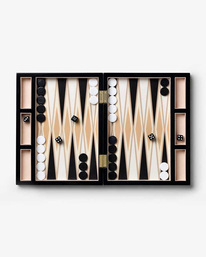 Lacquered Backgammon Black